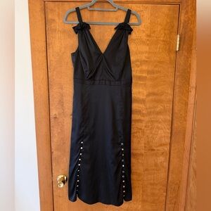 Prabal Gurung Collective Black Ruffled Midi Dress Sz 6